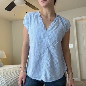 H&M Light Blue Striped Blouse